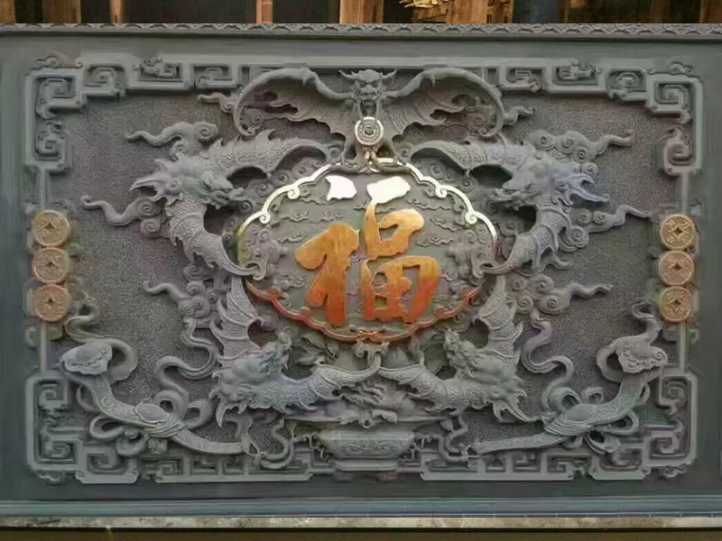 五蝠臨門石雕壁畫(huà)